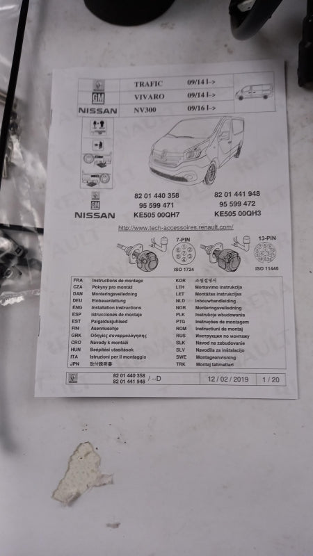 Original NISSAN NV300 RENAULT Trafic Anhängerkupplung Elektrosatz 756L000Q0C