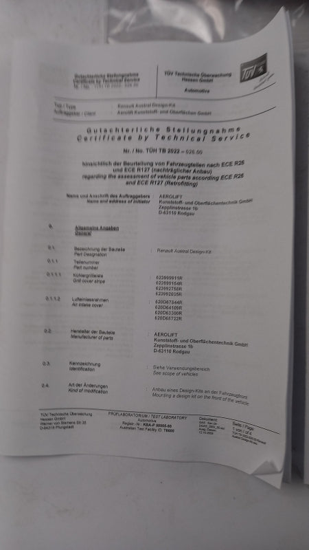 Original OE RENAULT Kühlergittereinsatz 623999911R