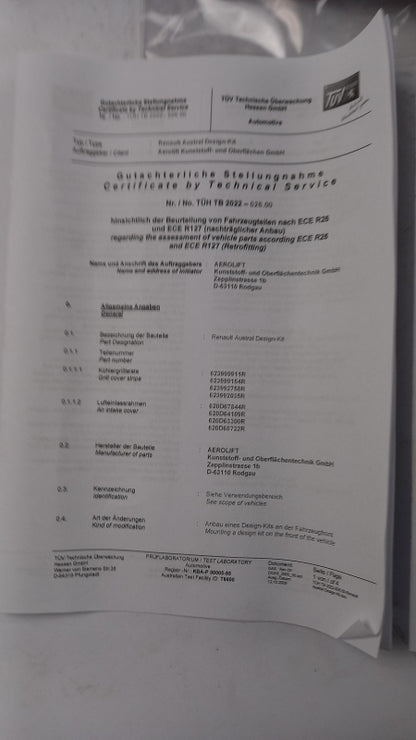 Original OE RENAULT Kühlergittereinsatz 623999911R