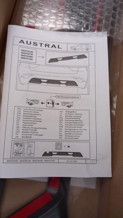 Original RENAULT Austral 2023- Stoßstangenschutz satingrau hinten 960979358R