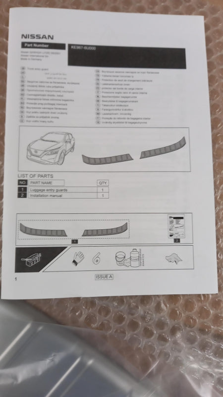 Original NISSAN Qashqai J12 Ladekantenschutz KE9676U000