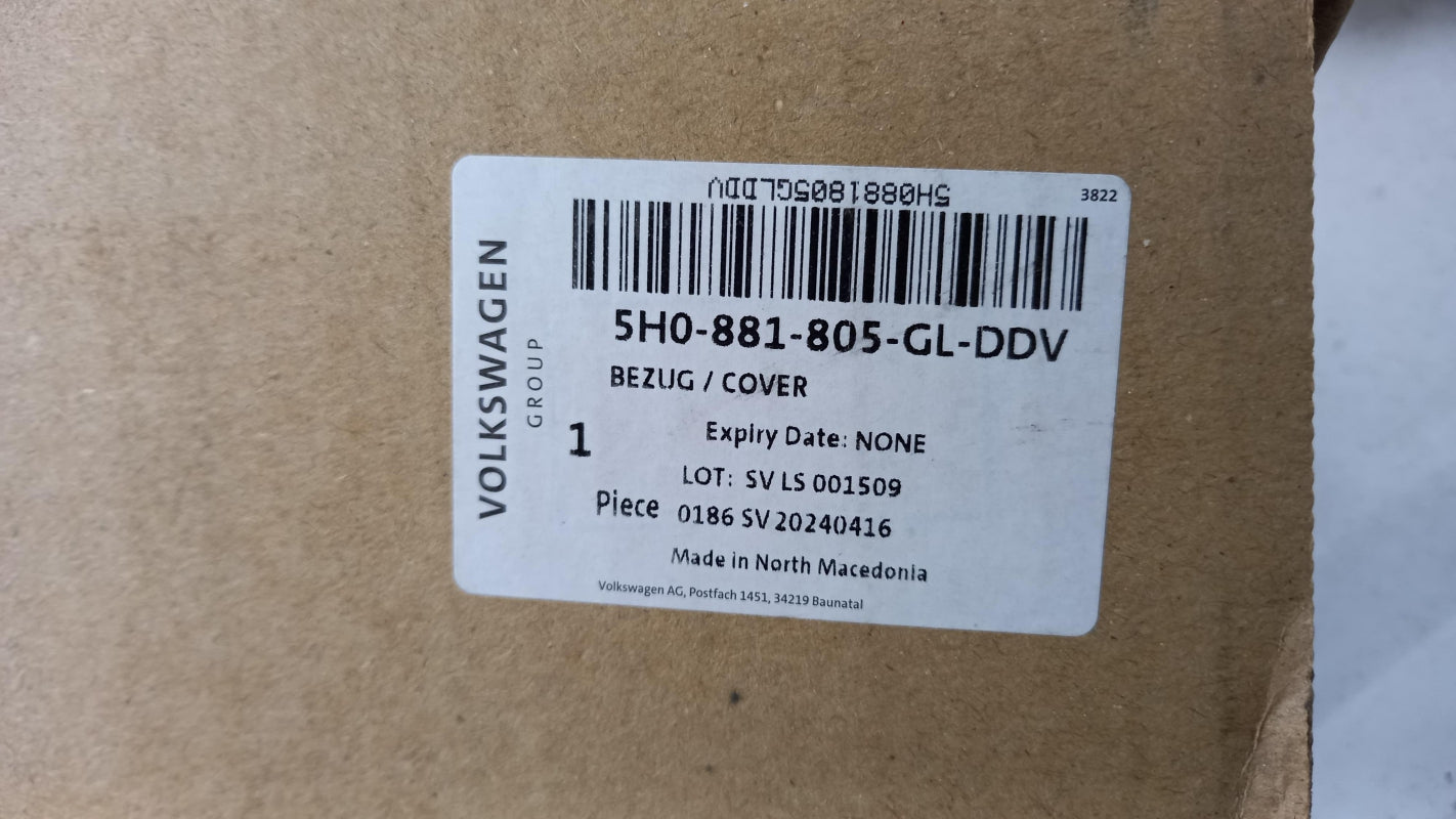 Original VW Jetta A6 Rückenlehnenbezug Stoff grau/titanschwarz 5H0881805GLDDV