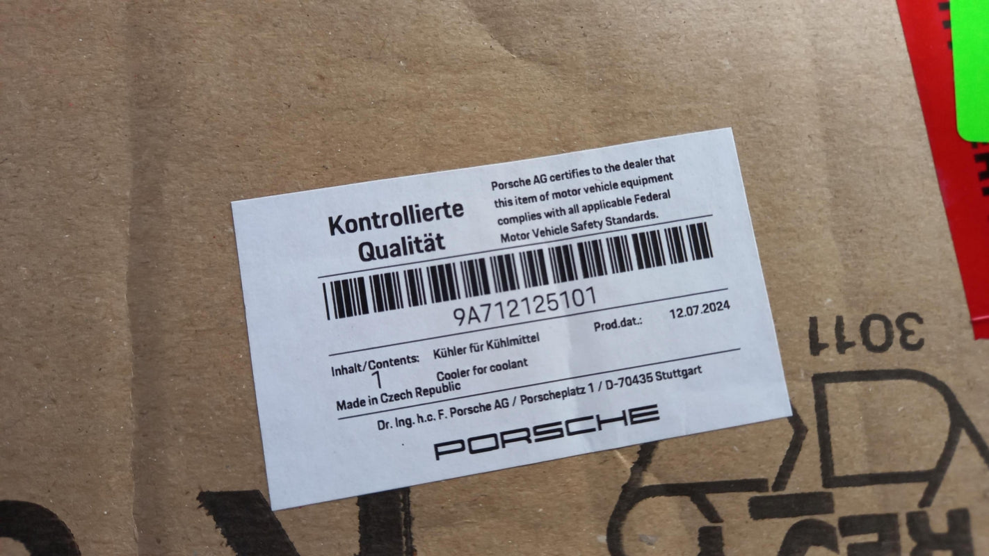Original OE PORSCHE Wasserkühler 9A712125101