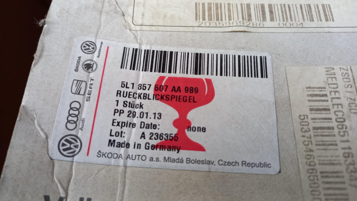 Original SKODA Yeti 5L 2010-2013 Außenspiegel satinschwarz links 5L1857507AA9B9