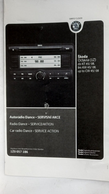 Original SKODA Octavia 1Z Autoradio Dance bis KW 45/08 1Z0057186
