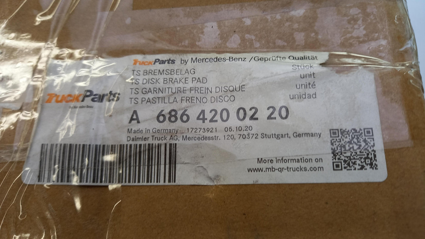 Original MERCEDES-BENZ Actros Bremsbeläge hinten A6864200220