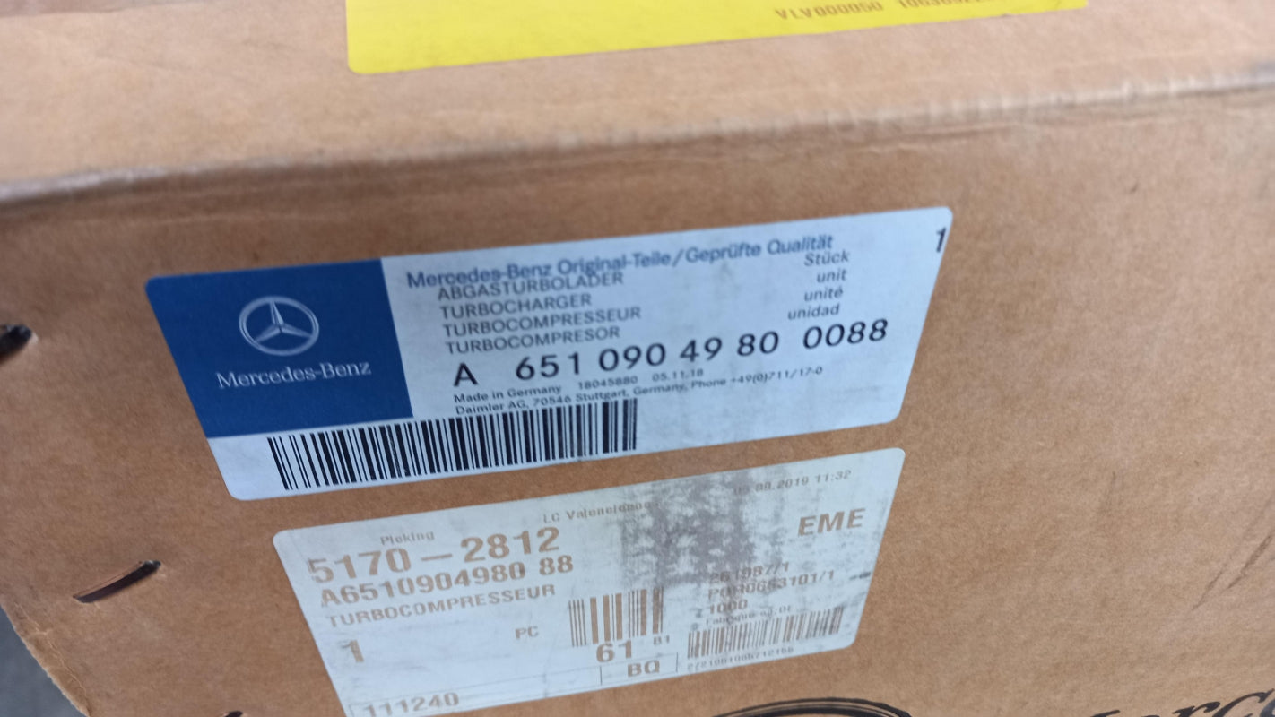 Original MERCEDES-BENZ  C CLS E GLK S ML SLK/SLC Klasse Turbolader A651090498088