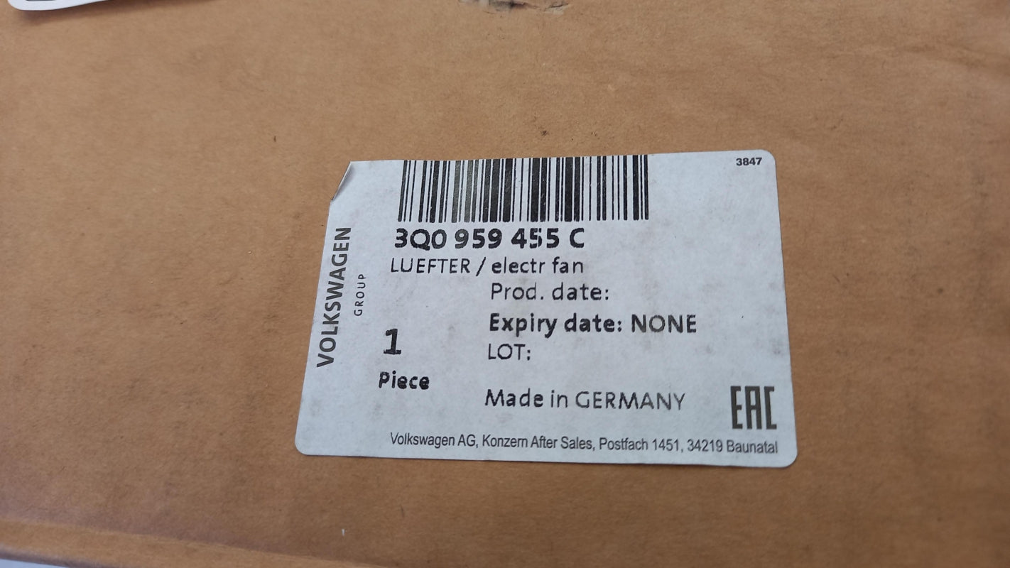 Original OE Volkswagen Motorkühlung Lüfter 3Q0959455C
