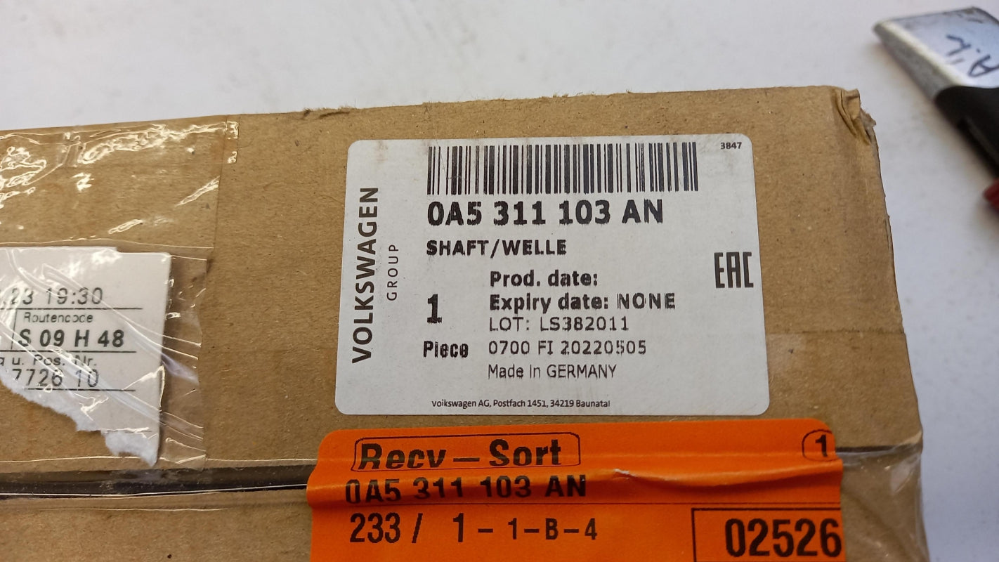 Original VW Transporter T6 PSX Schaltgetriebe Eingangswelle 0A5311103AN