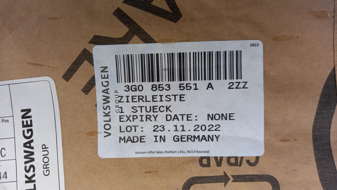 Original OE Volkswagen Stoßstangen Zierleiste 3G0853551A2ZZ