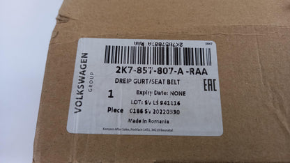 Original VW Caddy SB 2021- Sicherheitsgurt schwarz hinten mitte 2K7857807ARAA