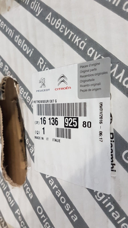 Original CITROEN Jumper III Außenspiegel Rückspiegel Schwarz Links 1613692580