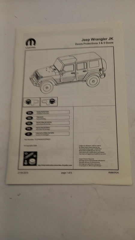 Original CHRYSLER JEEP Wrangler III (JK) 2007-2018 Türzierleisten Satz ECOP4030