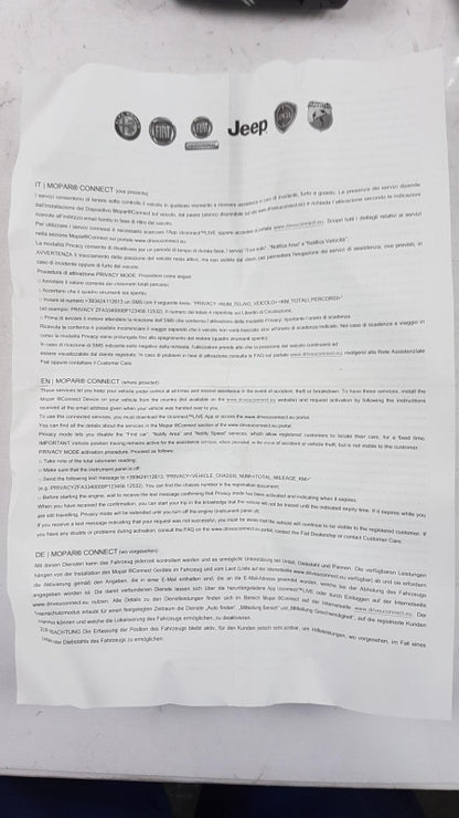 Original FIAT 500X Aegea Tipo Connect Box Kit 71808494
