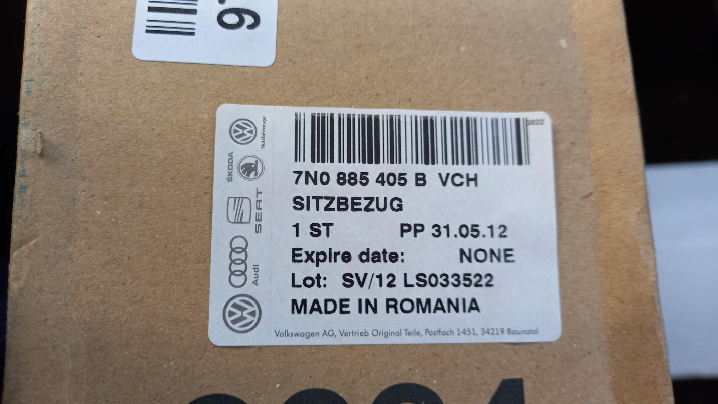 Original VOLKSWAGEN Sharan SEAT Alhambra Sitzbezug 7N0885405BVCH