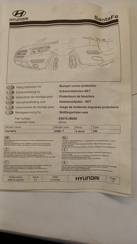 Original OE HYUNDAI/KIA Türzierleisten Satz E86752B000
