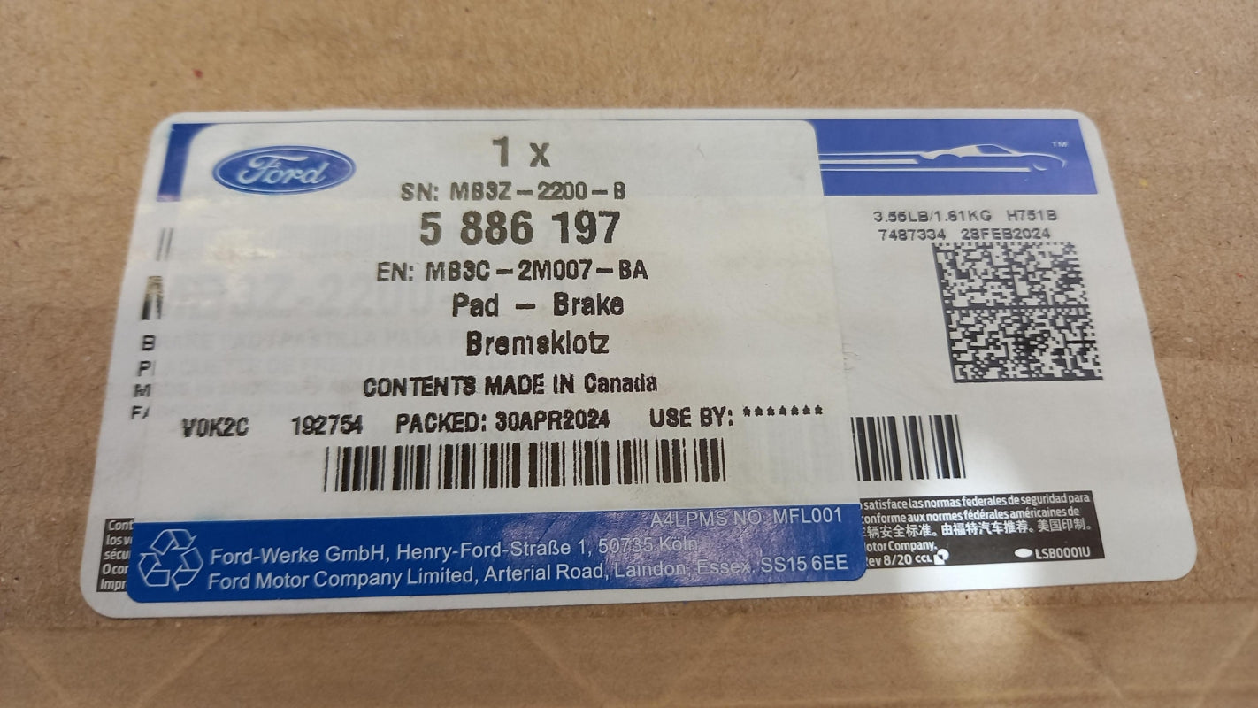 Original OE FORD Bremsbeläge 5886197