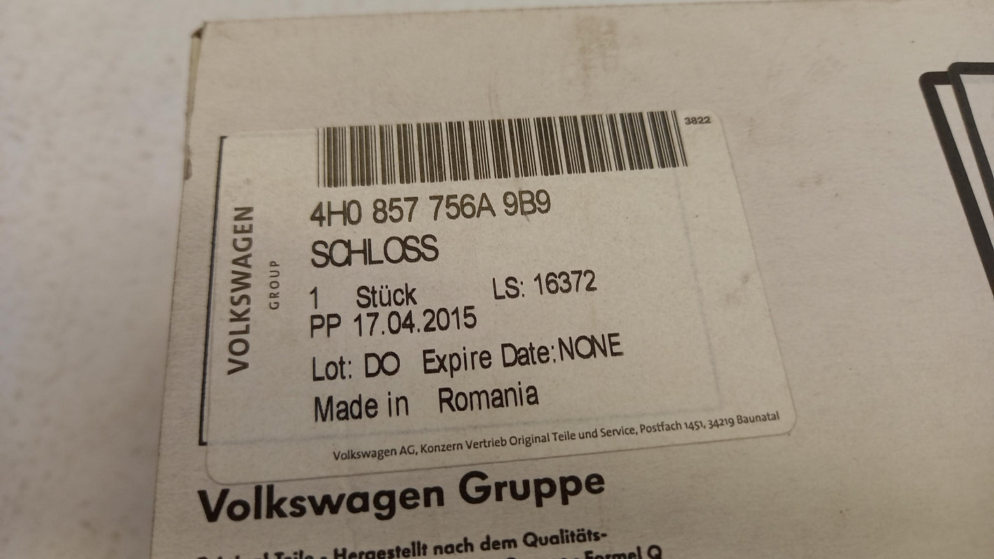 Original AUDI A8/S8 4H Gurtschloß satinschwarz vorne rechts 4H0857756A9B9