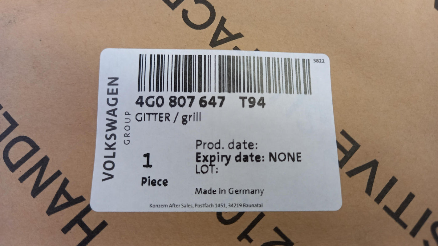 Original OE Volkswagen Stoßfänger Lüftungsgitter 4G0807647T94