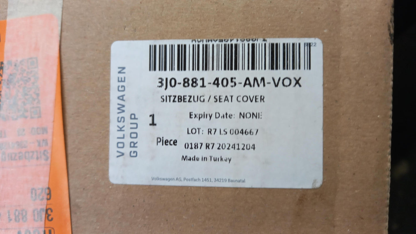 Original AUDI VW Sitzbezug mit Heizelement Schwarz/Blau/Anthrazit 3J0881405AMVOX