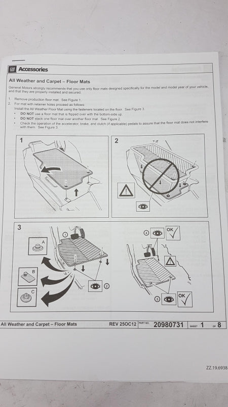 Original OPEL Vivaro-B Fußmattensatz Velours (2 Stück) 39086749