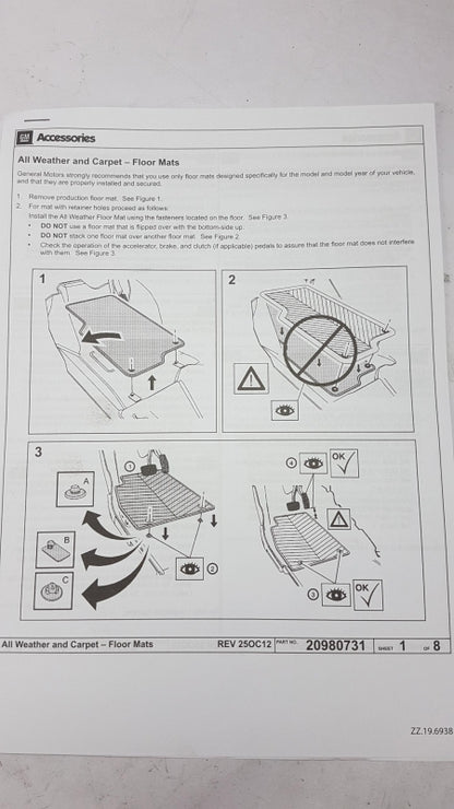 Original OPEL Vivaro-B Fußmattensatz Velours (2 Stück) 39086749