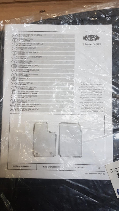 Original FORD Mondeo CNG 2014 > Fußmattensatz Gummi (2st) Hinten 1890126