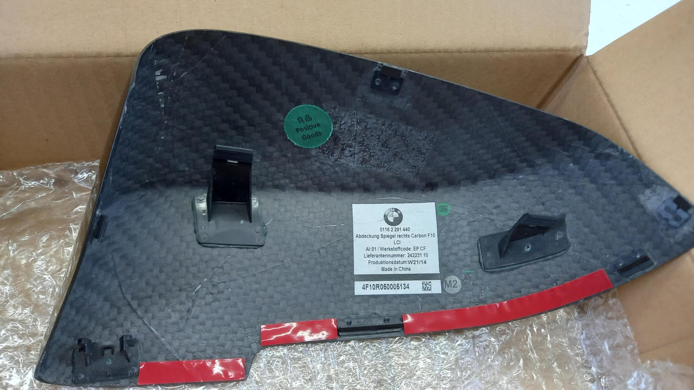Original BMW 5er F10 F11 Außenspiegel Abdeckung Karbon Rechts 51162291440
