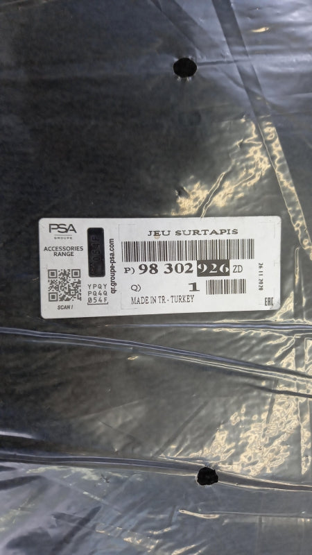Original PEUGEOT 208 Fußmattensatz 98302926ZD