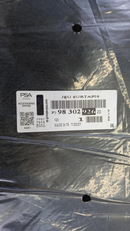 Original PEUGEOT 208 Fußmattensatz 98302926ZD