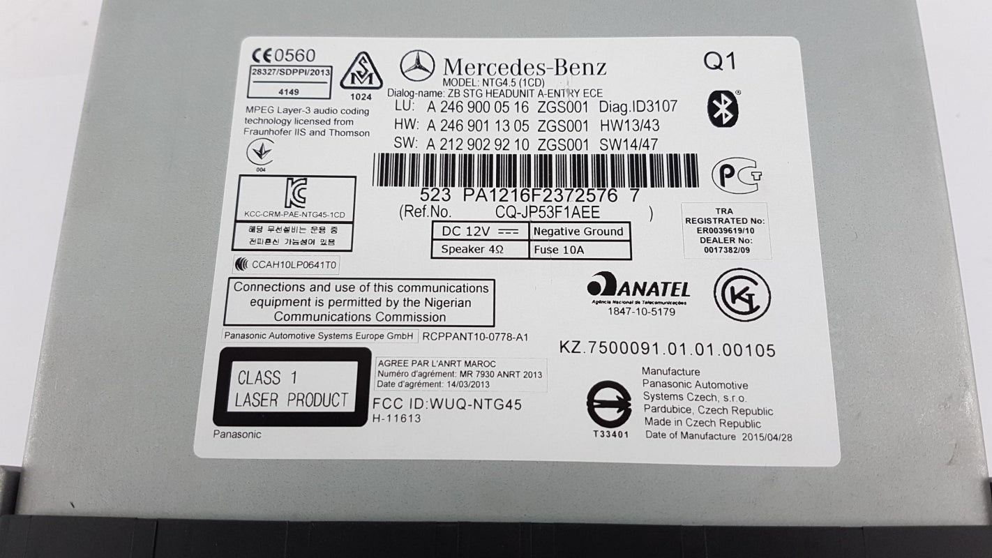 Original MERCEDES-BENZ W117 W156 W176 W246 Radio Navi Navigation CD A2469000516