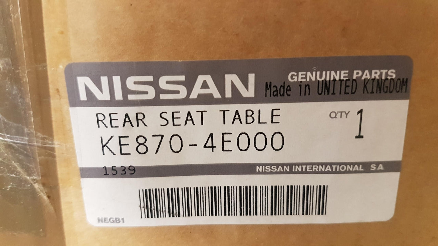 Original NISSAN Qashqai J11 Klapptisch klappbare Rückenlehne Tisch KE8704E000