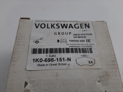 Original AUDI A3 VW Golf SEAT Altea SKODA Octavia Bremsbeläge vorne 1K0698151N