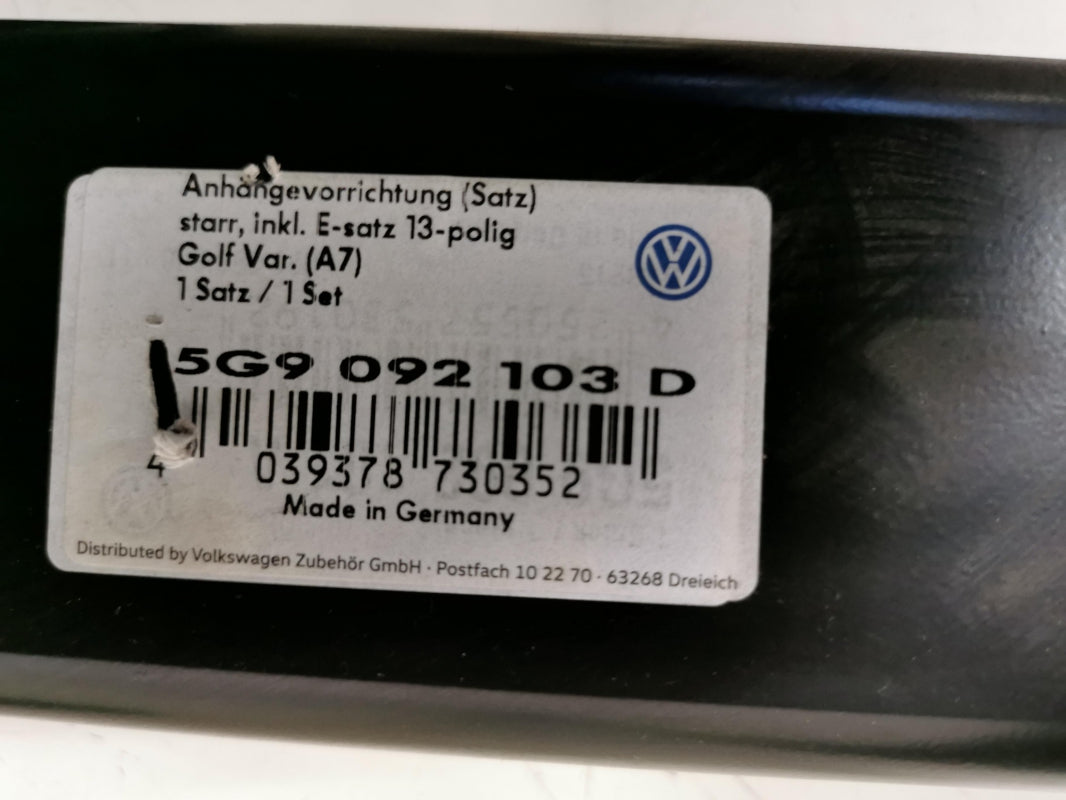 Original VW Golf VII (5G) 2014-2020 Anhängerkupplung 13-polig 5G9092103D