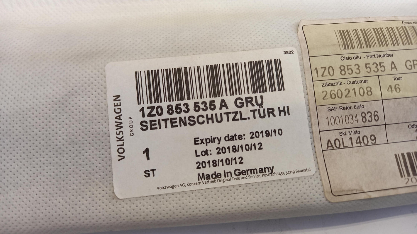 Original OE Volkswagen Tür Zierleiste 1Z0853535AGRU
