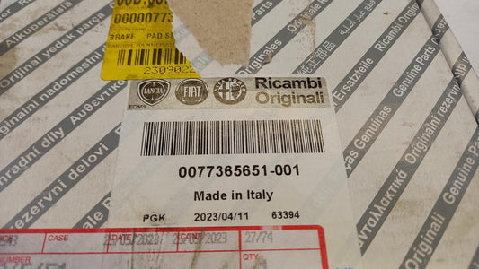 Original FIAT Punto (2008- 2014) Bremsbeläge Satz Vorne 77365651