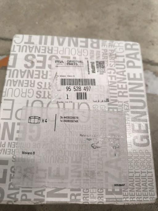 Original OPEL Movano-B Bremsbeläge hinten 95528497