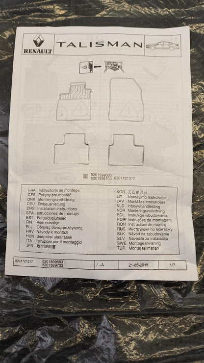 Original RENAULT Talisman Fußmattensatz 8201599663