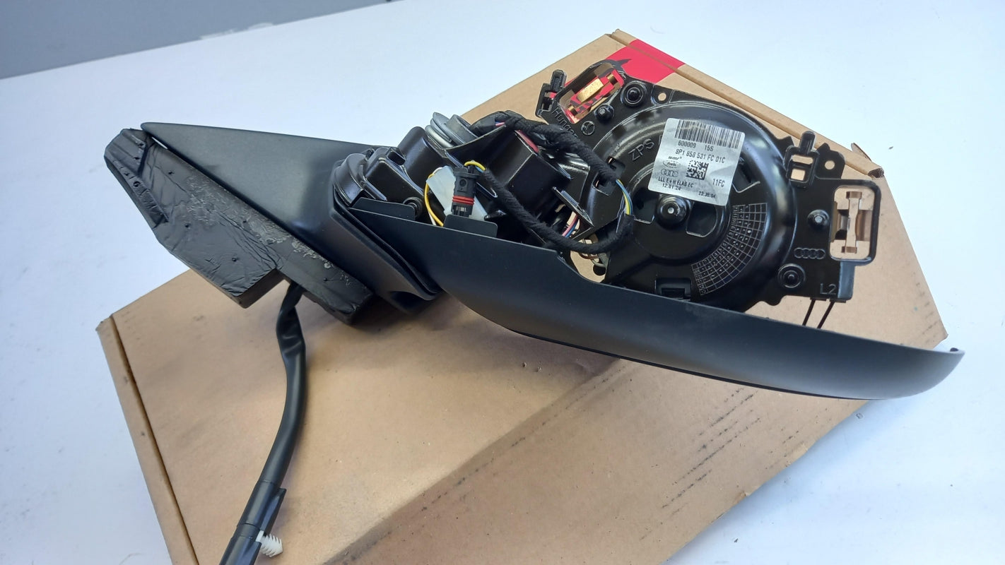 Original AUDI A3 8P 2-Türen Außenspiegel links satinschwarz 8P1858531FC01C