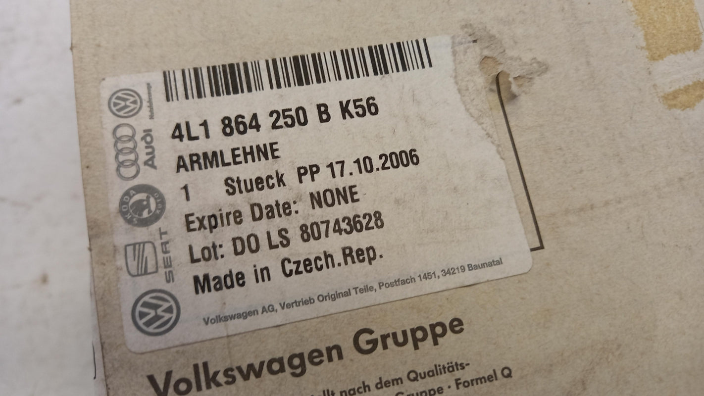 Original AUDI Q7 4L 2007-2015 Mittelarmlehne oben lichtgrau 4L1864250BK56