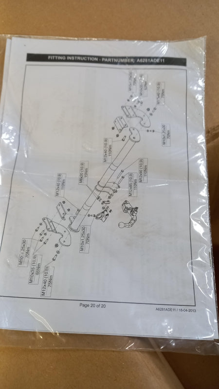 Original HYUNDAI i30 Wagon MY15 MY12 Anhängerkupplung A6281ADE11