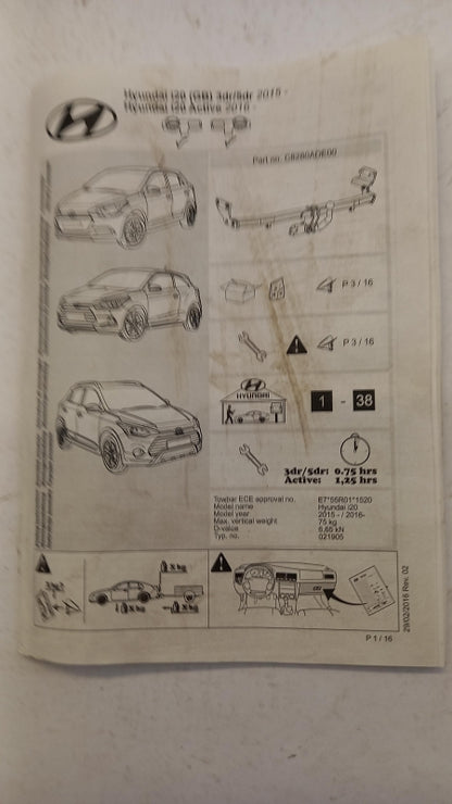 Original HYUNDAI i20 (GB ) Anhängerkupplung C8280ADE00