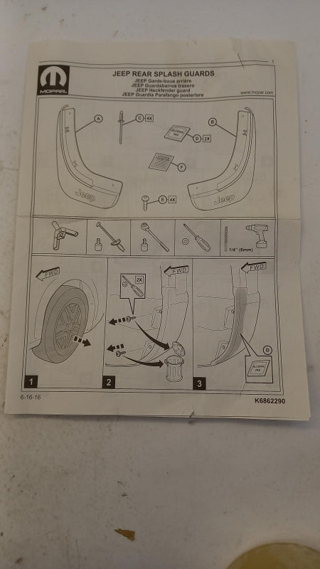 Original OE FIAT Schmutzfänger 82214643AE