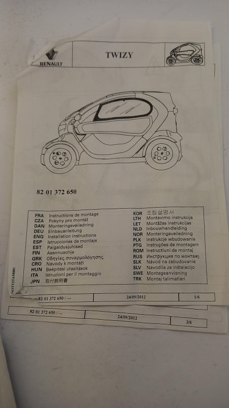 Original RENAULT Twizy Windabweiser 8201372650