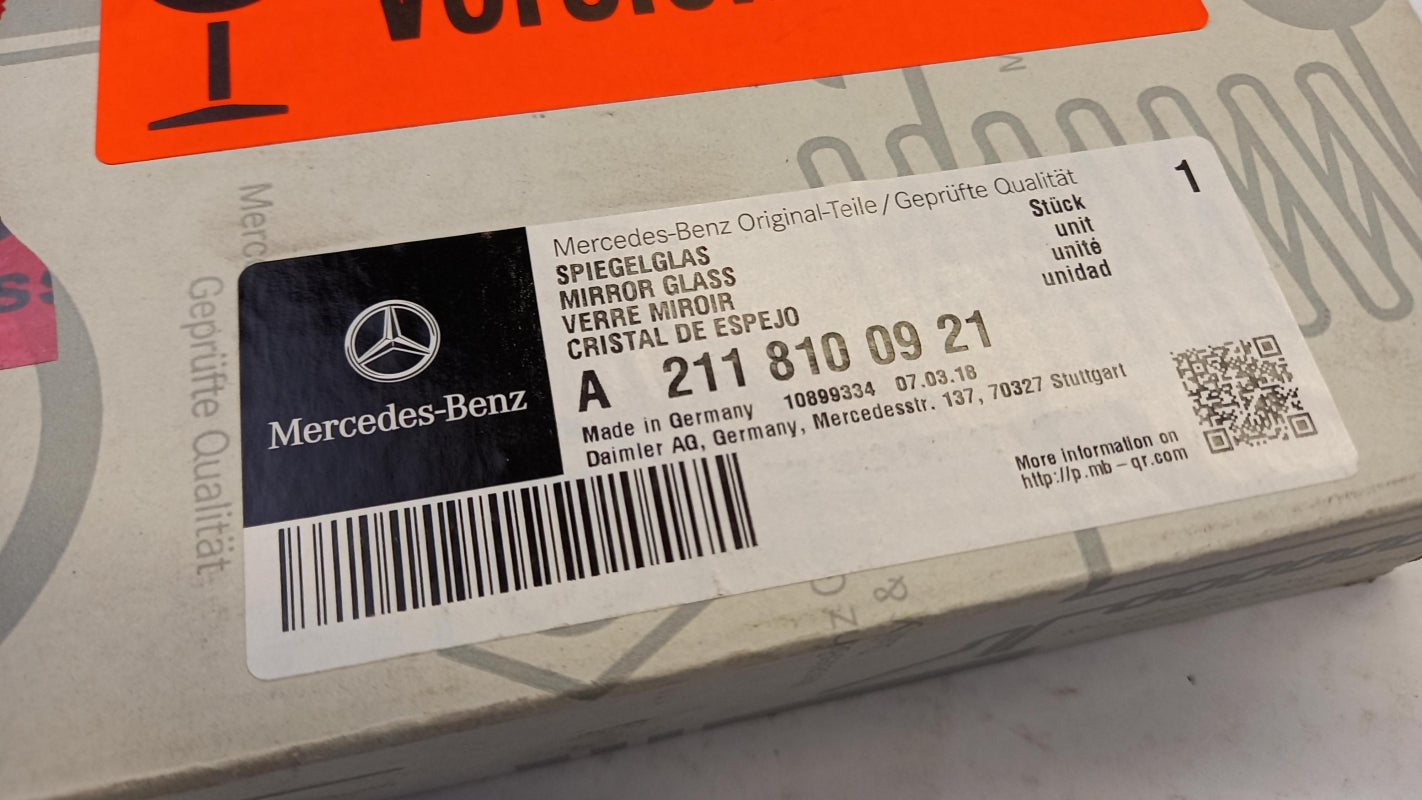 Original MERCEDES-BENZ E-klasse W211 Außenspiegelglas asphär. links A2118100921