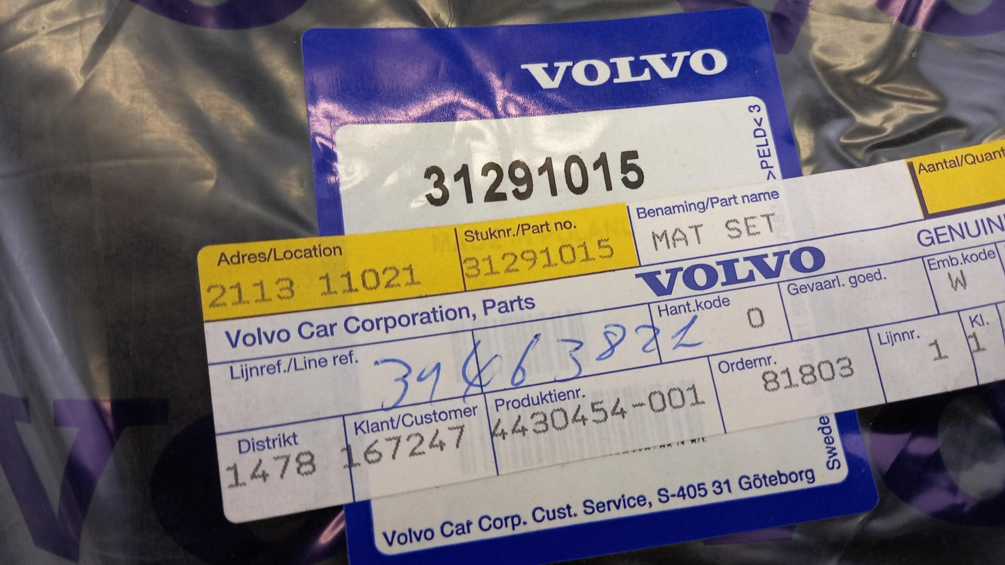 Original VOLVO V40 2013- Fußmattensatz 4-teilig Velours anthrazit 31291015