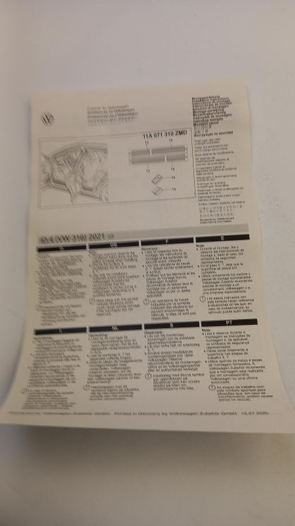 Original OE Volkswagen Schutzfolie 11A071310ZMD