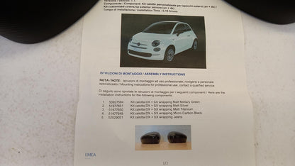Original FIAT 500 ABARTH 500 595 Spiegelabdeckungen carbon 51977649