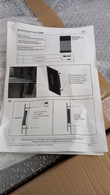 Original BMW Monitorhalterung horizontal 81882412181