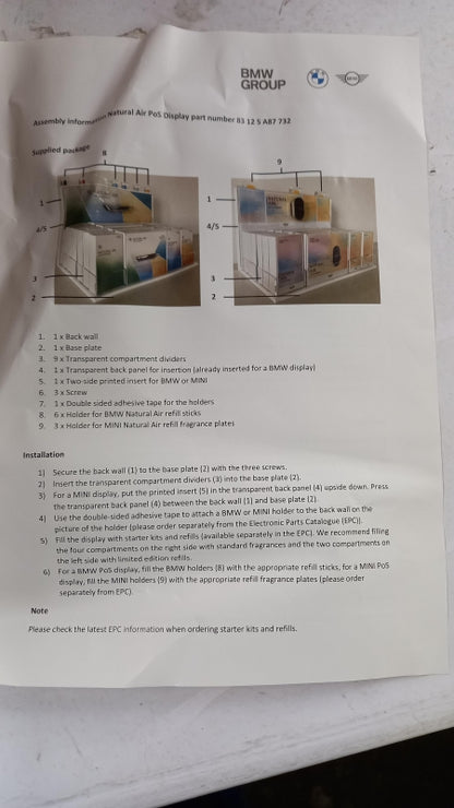 Original BMW MINI Natural Air POS-Display 83125A87732